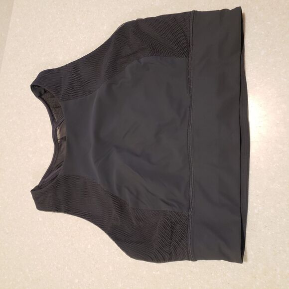 Lululemon Set Challenger Sports Bra Graphite Charcoal Mesh & Padded Womens Sz 8 - Picture 1 of 5